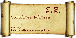 Soltész Rózsa névjegykártya